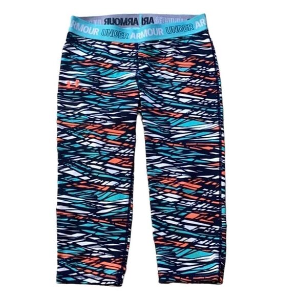 UNDER ARMOUR GIRLS EXTRA LARGE CROPPED LEGGINGS - Picture 1 of 3